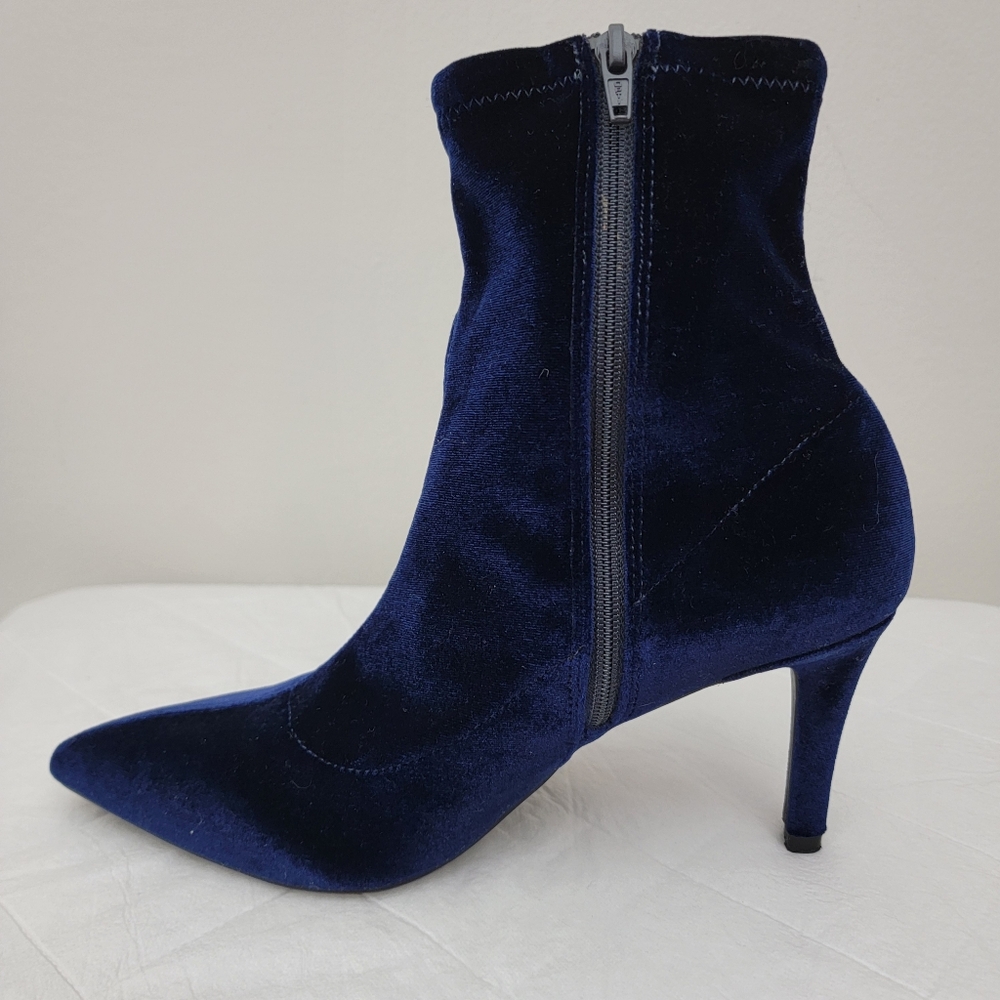Marks & Spencer "Insolia" Dark Blue Velvet Sock Boot